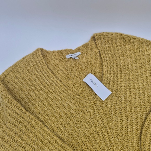 American Eagle Outfitters Sweaters - American Eagle Mustard Yellow V-Neck Balloon Sleeve Tunic Sweater New M